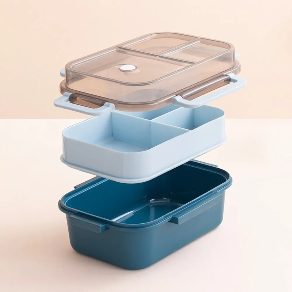 

Sealed Student Lunch Box Leak Proof Divided Microwave Oven Lunch Box Insulated with Fork Spoon Food Storage Container Office