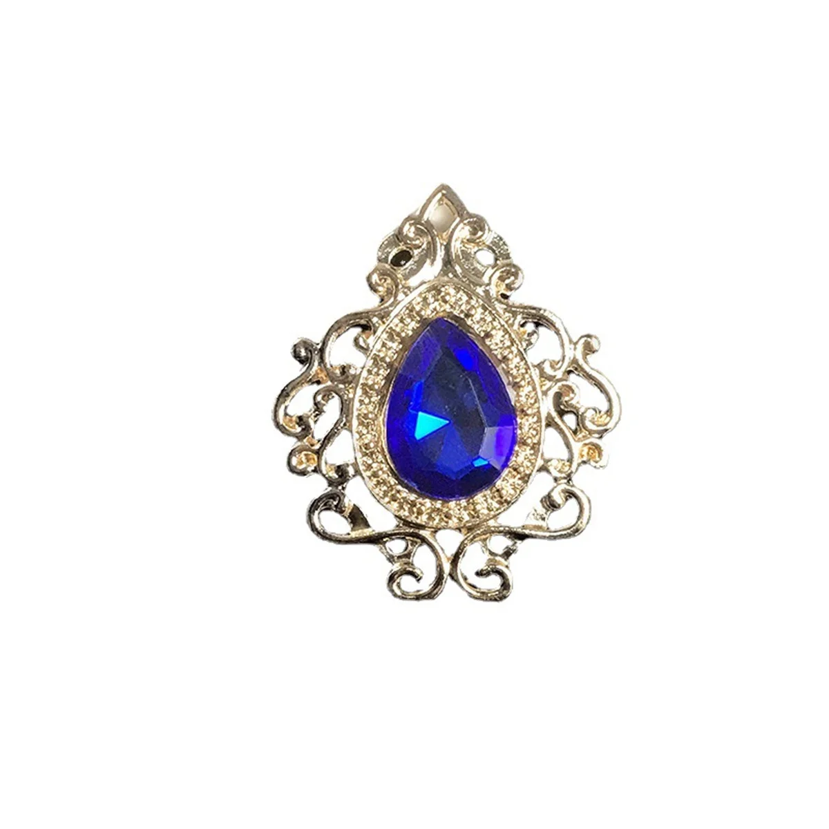 Z45 3Pcs Palace gemstones hollowed lace water droplets gemstones minimalist corsage pin accessories alloy accessories
