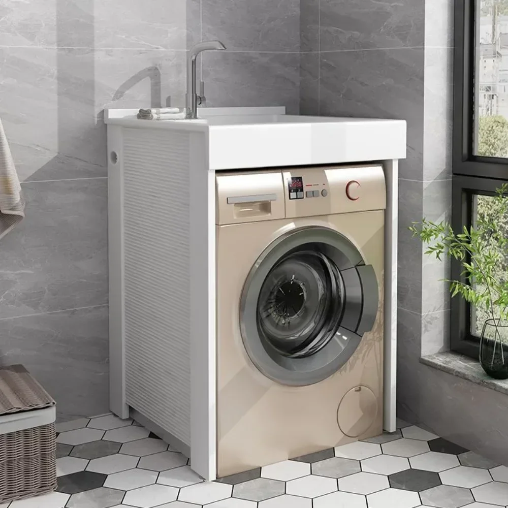 Space aluminium wasmachine geïntegreerde kast, balkon, klein meubel met wasbord, wastafel, combinatie metgezelschrank