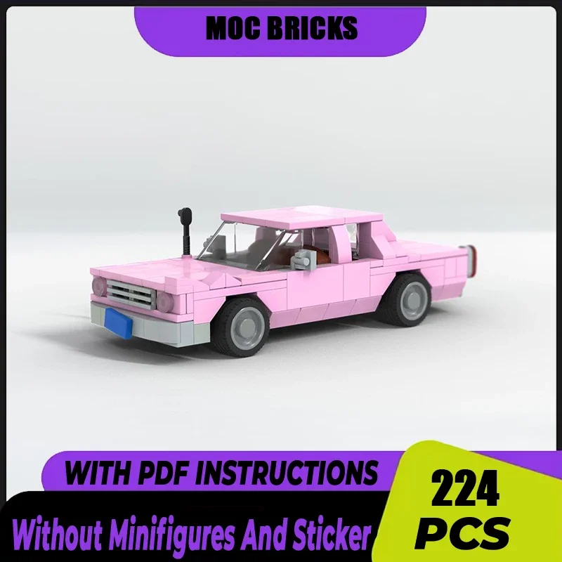 

Moc Building Bricks Популярные персонажи аниме Розовая модель автомобиля DIY Архитектура Технология Блоки Подарок Рождественские игрушки