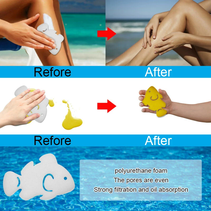 スイミングプール用吸油スポンジ,多機能クリーニングスポンジ,動物の形,泡,スパ,ホットタブ,6個
