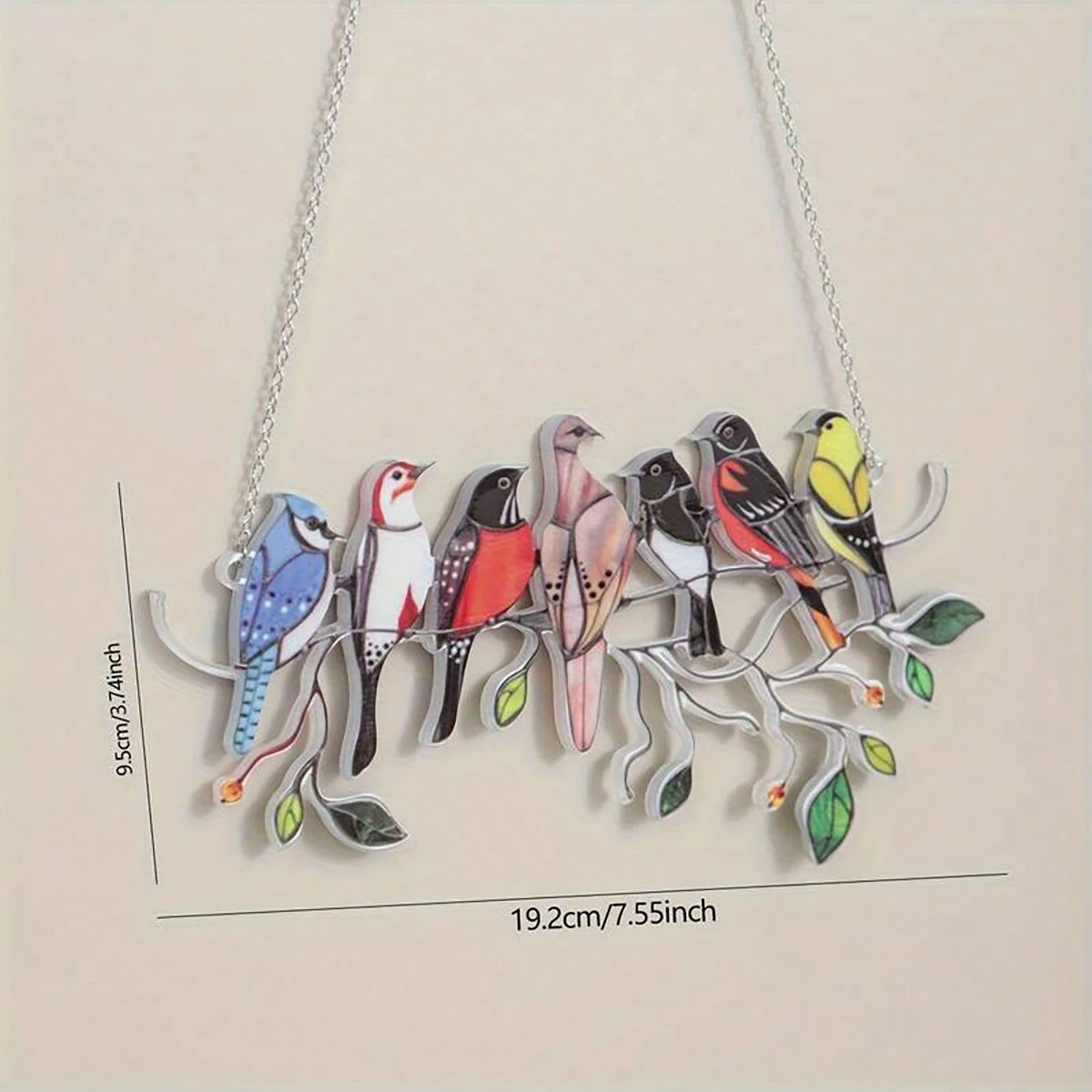 1pc-Multicolor bird Ornaments Acrylic Panel Window Wall Hangings Birds Stained Glass Window Suncatcher Hanging Home Decor