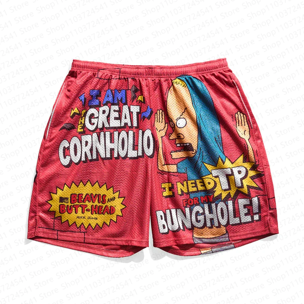 Beavis and Butt-Head Cornholio Retro Shorts Boys Summer Casual Shorts Men\'s Basketball Football Sports Shorts Shorts