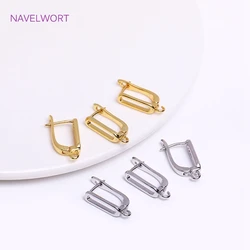 Brass Earring Clasp Findings,18K Gold Plated Earring Hooks Lever Back Open Loop Setting,Earring Making Supplies,DIY Accessories