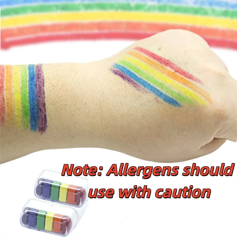 Washable Non-toxic Rainbow Drawing Crayon Stick Sports Game Prop Graffiti Toy For Festival Party Performance Kids Adults Event