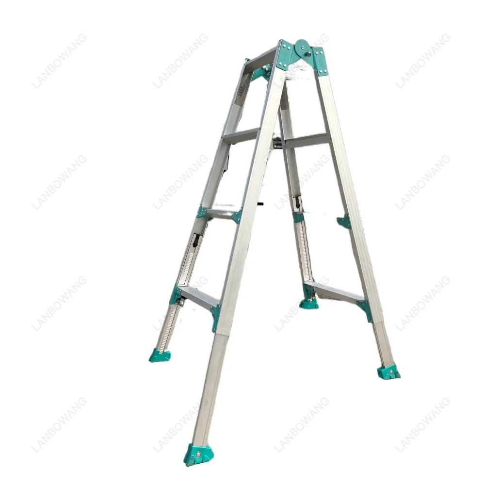 RYZ-12 4-Step Aluminum Alloy Folding Ladder Lightweight Telescopic Herringbone Straight Dual Purpose Household Ladder view 5