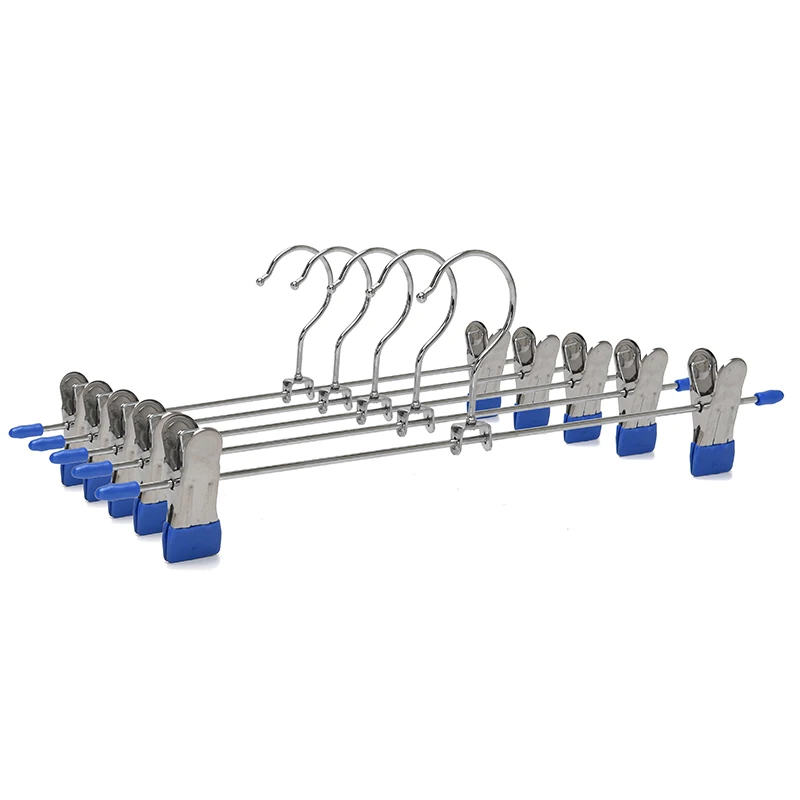 Pants Hangers with Clips Adjustable Skirt Hangers 20Pcs Non-Slip Trousers Hanger Metal Clothes Hanger for Jeans Bra Baby Clothes