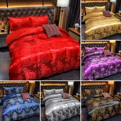 Luxury Style Bedding Sets Jacquard Satin Bed Set Duvet Cover Pillowcase 2/3pcs Single/ King/ Queen Bed US/EU/AU Size 11 Style
