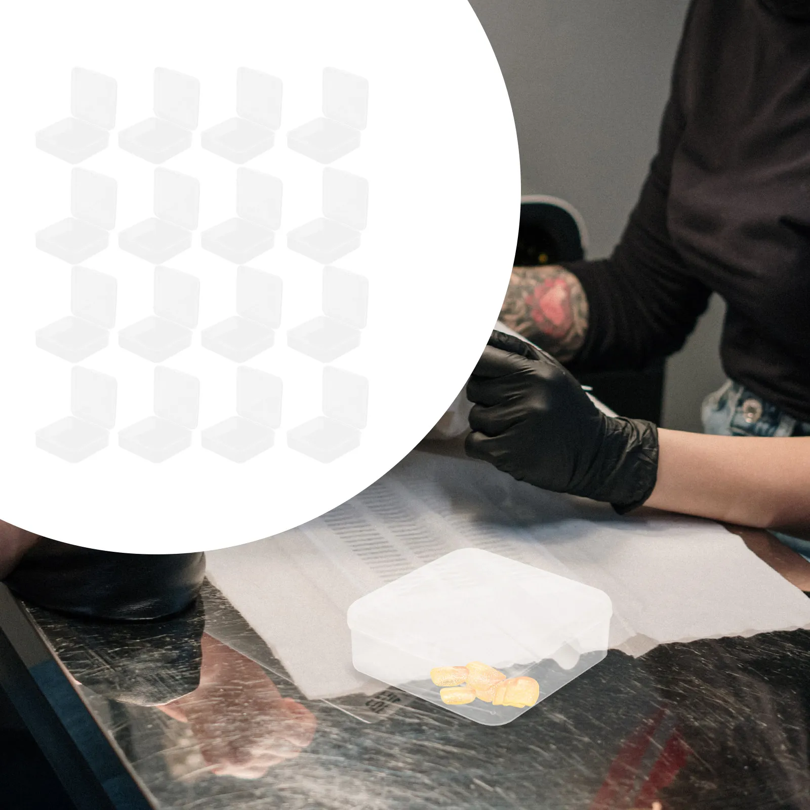 

Набор из 32 прозрачных органайзеров для хранения помад и накладных ногтей, футляр для искусственных ногтей, для салонов красоты