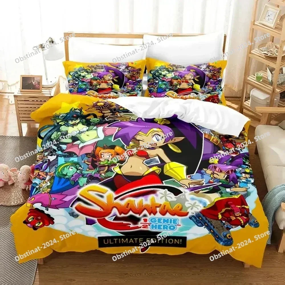 Anime Game Shantae 12 Genie Hero Bedding Set Duvet Cover Bed Set Quilt Cover Pillowcase Comforter king Queen Size Boys Adult