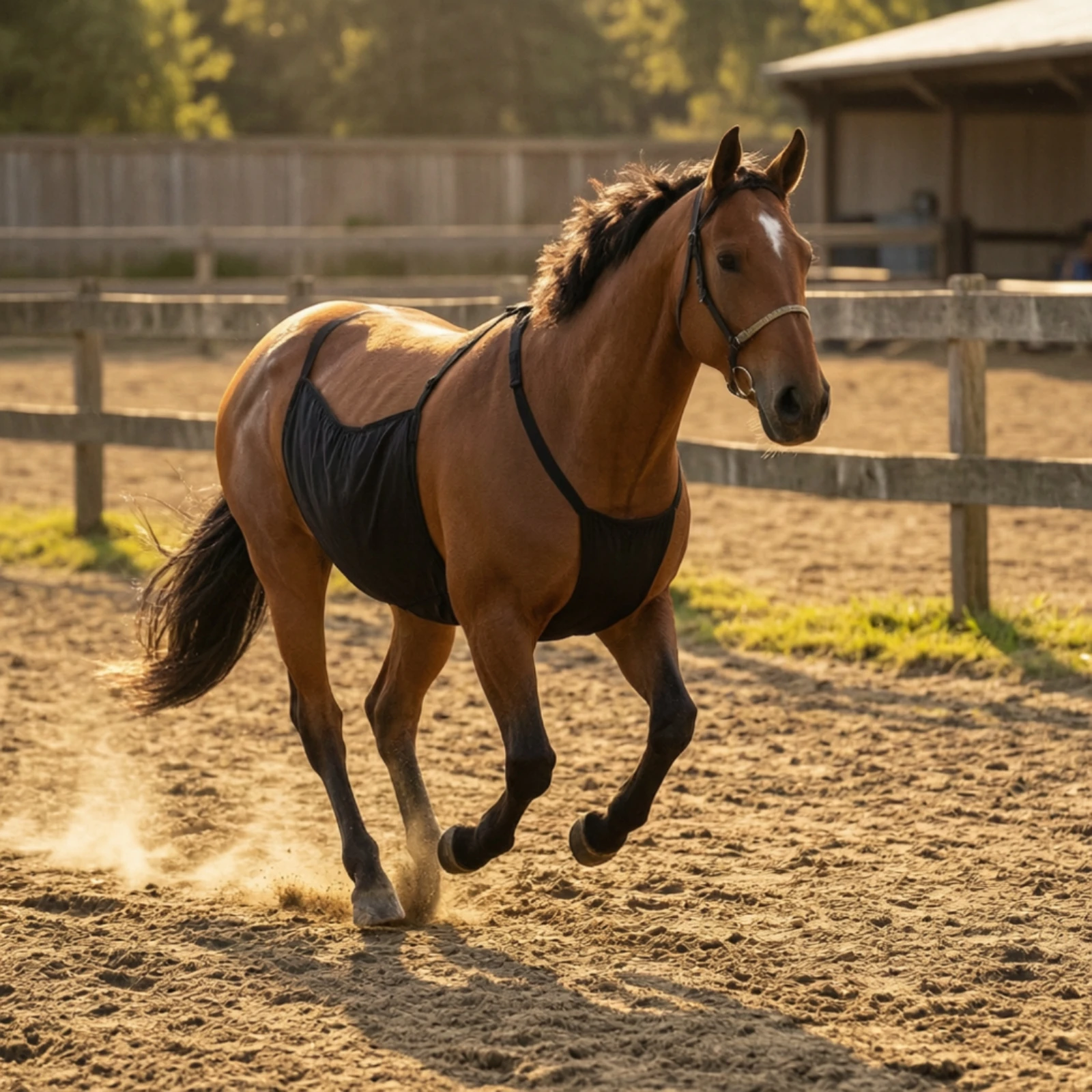 Horse Belly Protection Cover Lightweight Horse Belly Guard Tack Adjustable for Horses, Riding, Turnout