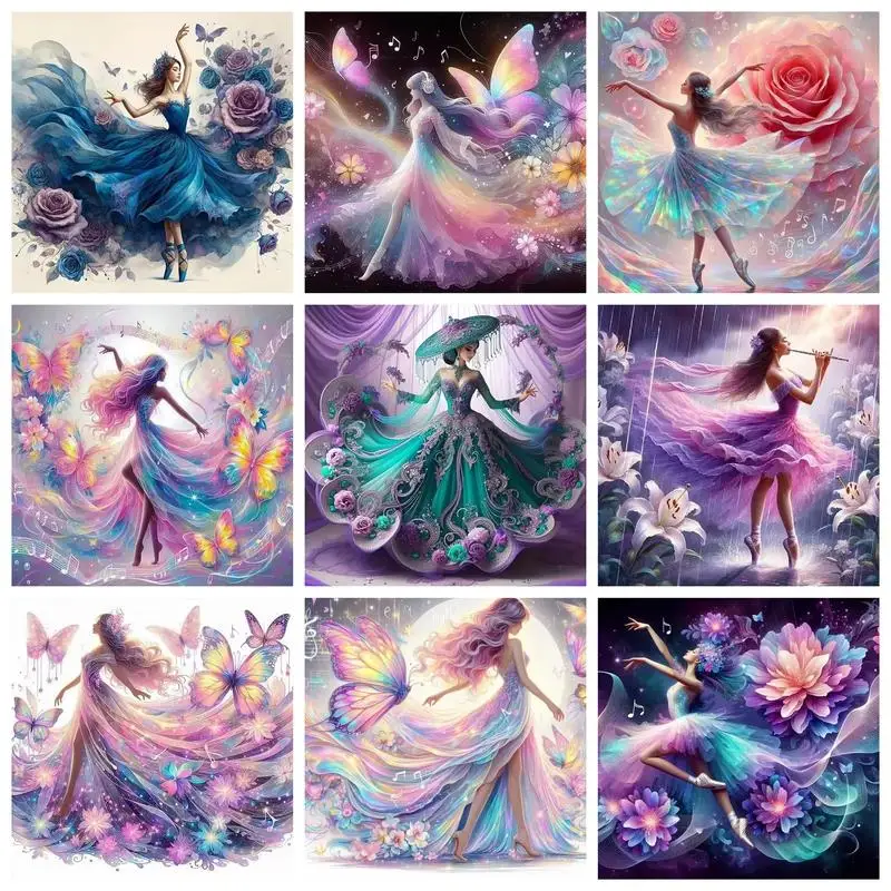 

CHENISTORY 5D Diamond Art Painting Kits Butterfly Fairy DIY Diamond Mosaic Embroidery Creative Hobbies Bedroom Decoration