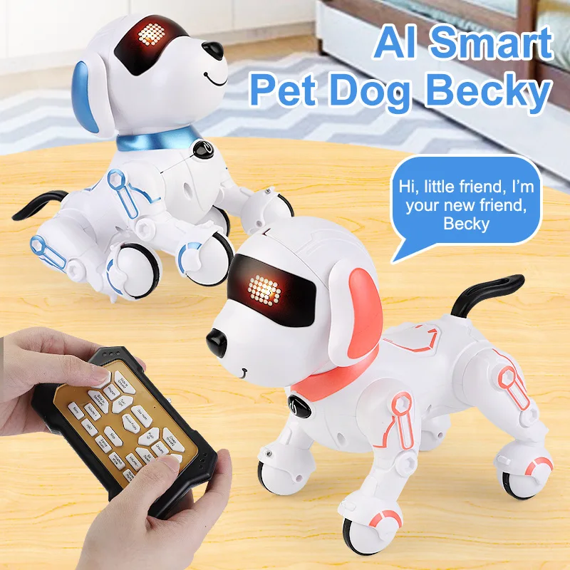 Chien mécanique intelligent télécommandé pour enfants, animal de compagnie coule, éducation précoce, compagnon du Népal et de l'ylène, jouet cadeau