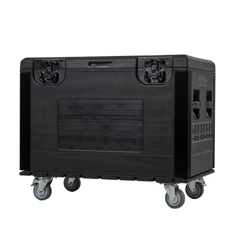 Pe Plastic Wheeled Equipment Transit Case Large Hard Storage Box For Stage Crew Cable Gear Stall Outdoor Tool Organizer