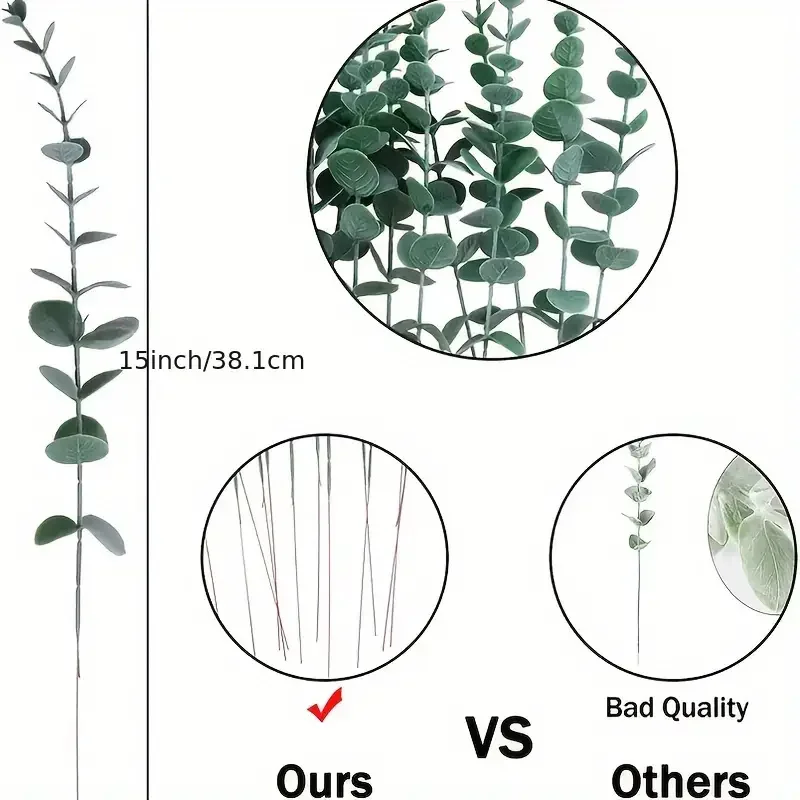 5/10/20 stücke künstlich getrocknete konservierte Eukalyptus blätter Zweige Duschen Hochzeits arrangements Eukalyptu Pflanzen Vase Wohnkultur – Detail 5