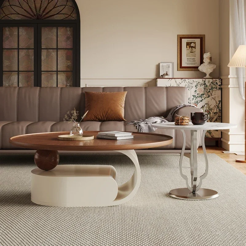 High Quality Side Table Modern Decoration Trendy Aesthetic Light Luxry Coffee Table Living Room Mesas Bajas Lounge Furniture