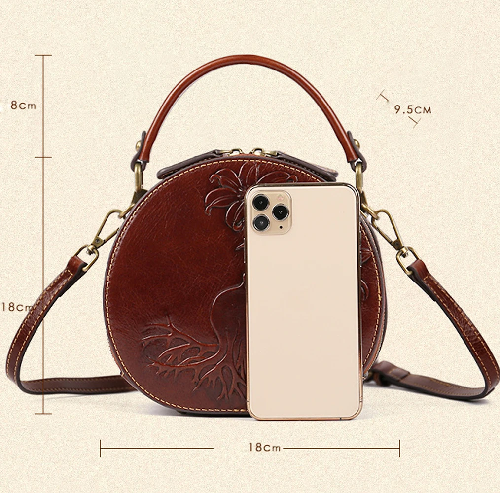 Fashion Hand-Painted Head Layer Cowhide Contracted Large Capacity Women Bag New Retro Multi-Function Shoulder Bags