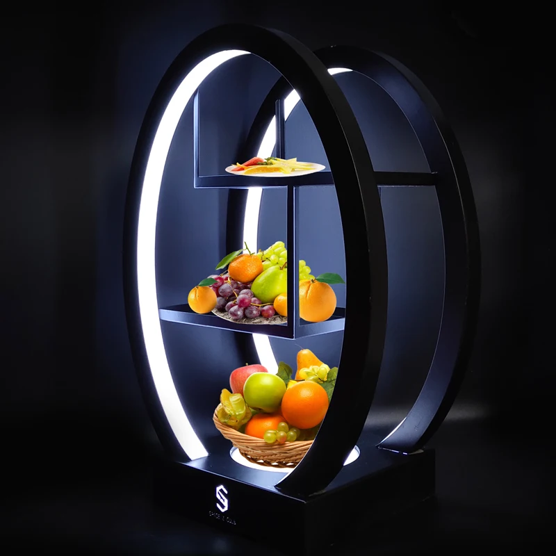 Bar Acrylic Luminous Fruit Plate Dedicated Rechargeable Fruit Platter Multi-Layer Dim Sum Rack Snack Snack Dish