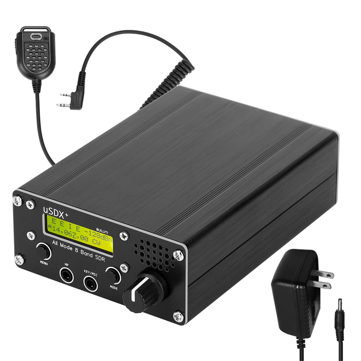 New 3C-USDR USDX+ Plus V2 10/15/17/20/30/40/60/80m 8 Bands SDR High Frequency SSB QRP Transceiver BNC Interface Us Plug