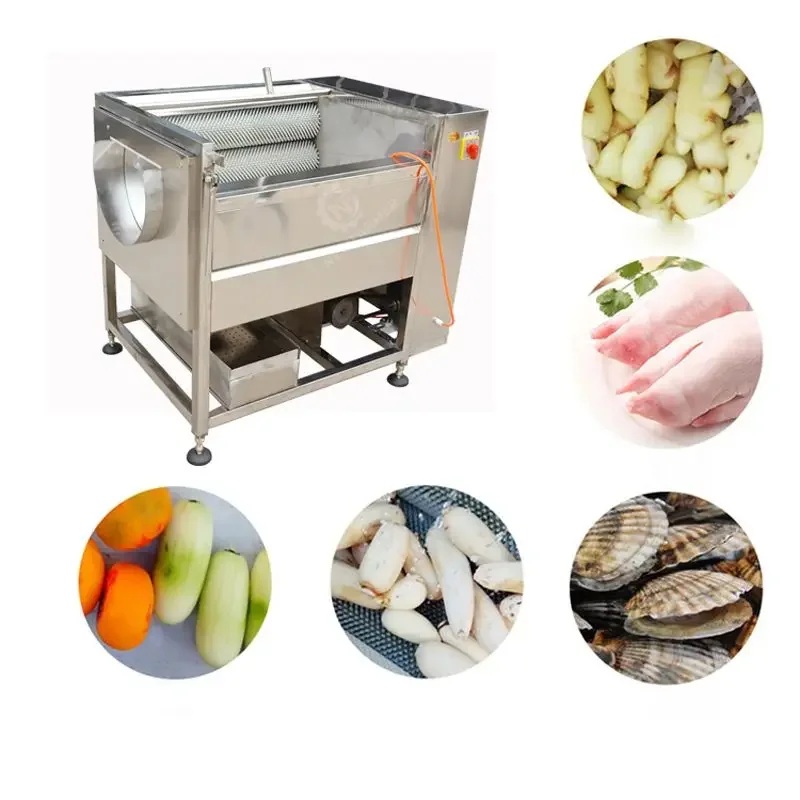 

Automatic Vegetable Brush Cleaning Machine Cassava Peeling Carrot Peeler Fruit Washer Brush Ginger Peeler