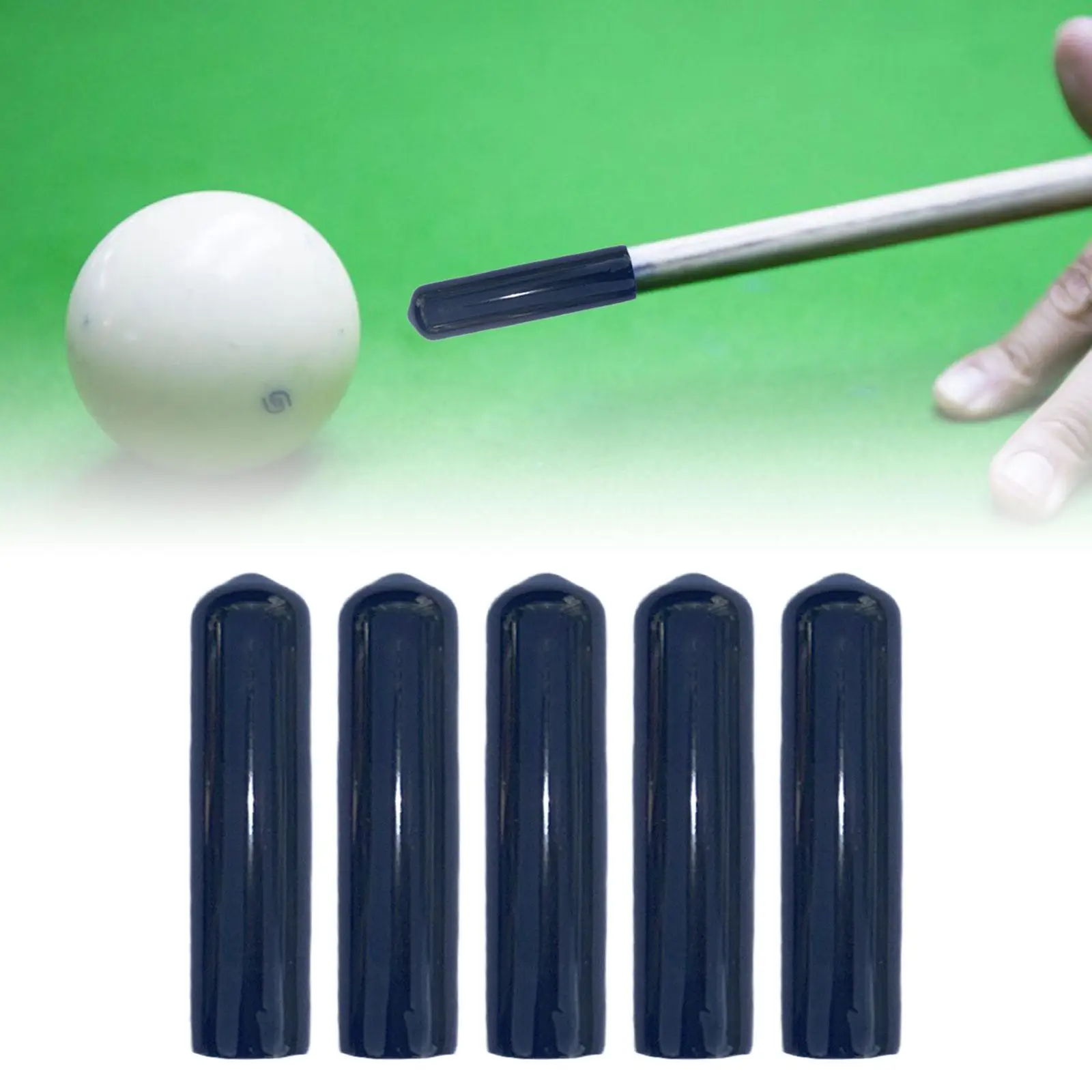 

5x Pool Cue Tip Covers Portable for Billiard Club Gift for Men Head Covers