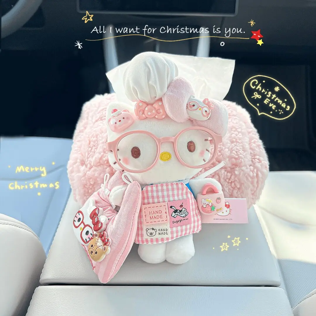 

HelloKitty Cute Cartoon Car Tissue Box For Armrest Paper Holder Auto Hanging Napkin Bag for Back Seat Headrest Organizer Storage