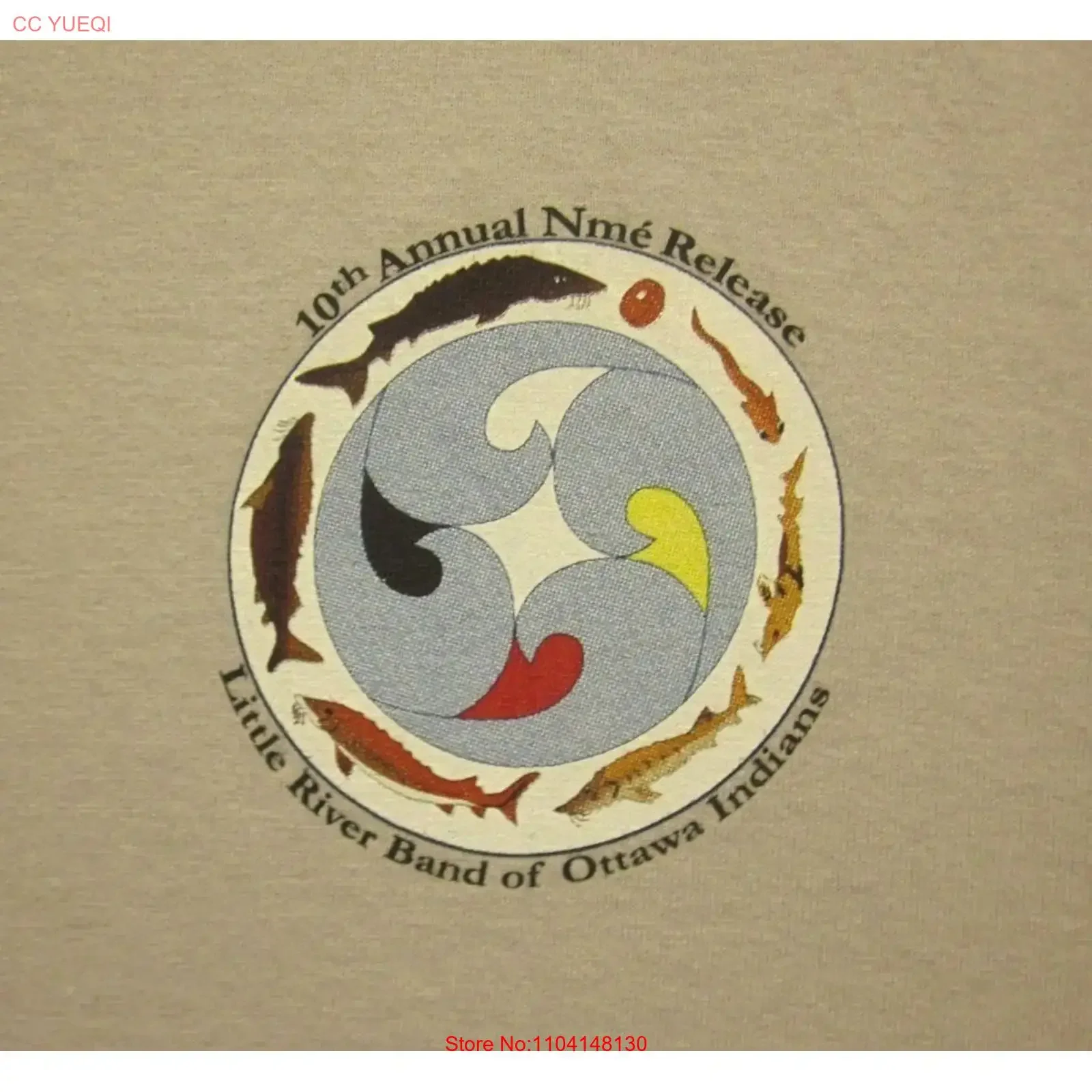 Camiseta LITTLE RIVER BAND OTTAWA INDIANS XL Lake Sturgeon, edición NME 2013, estilo vintage, lavada, con gráfico, elástica, para hombre, elegante