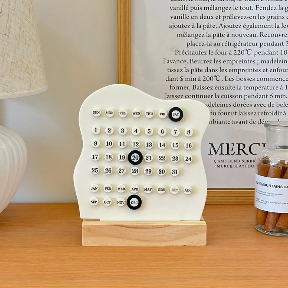 DIY Wood Perpetual Calendar Cute Week Month Date Display Montessori Calendar Adjustable Simplicity Calendar Ornaments