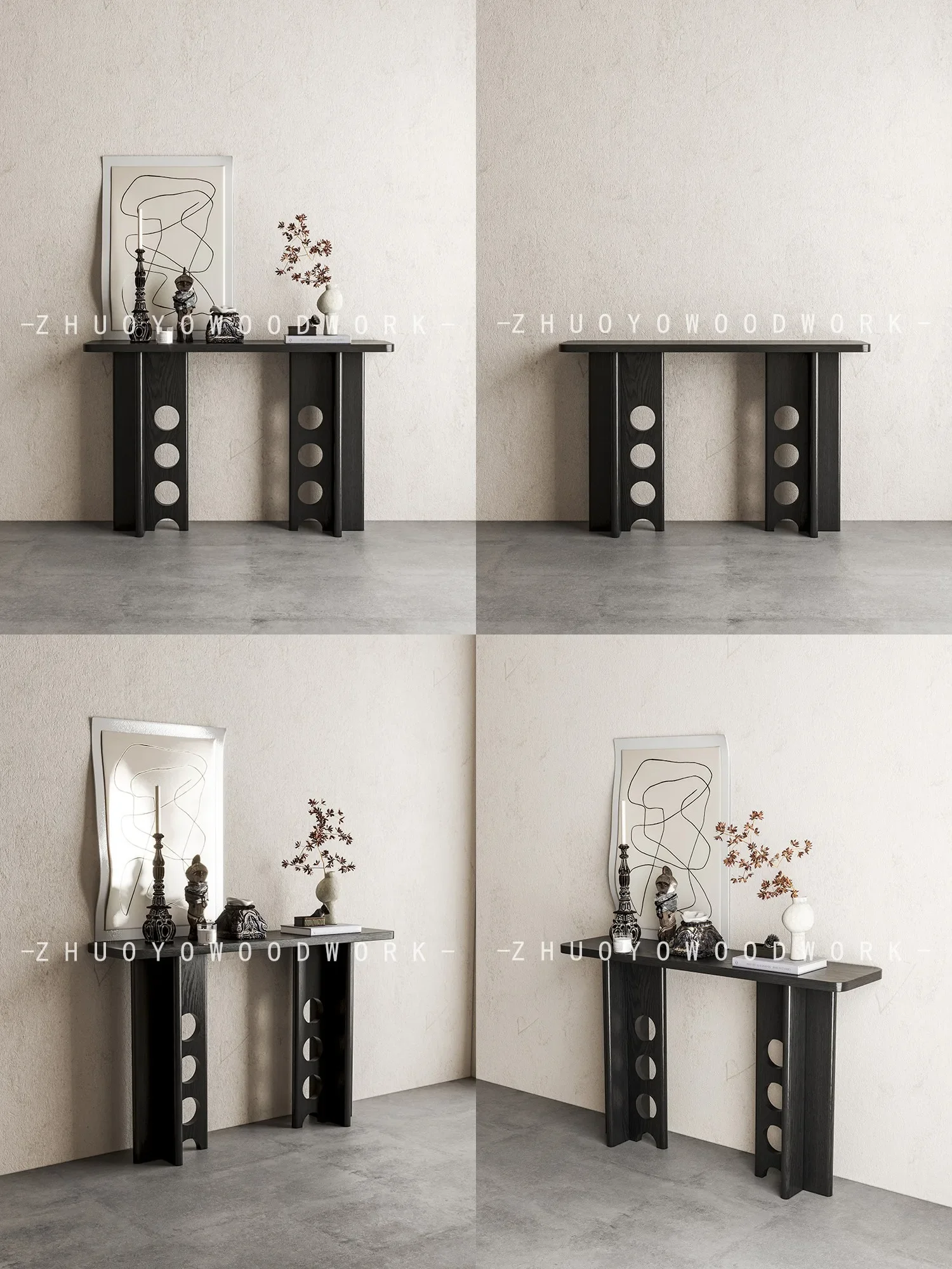 sBc Modern Solid Wood Entryway Table Console Slim Design for Hallway Corridor Decor