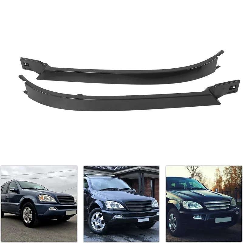 For Mercedes-Benz W163 ML320 ML350 ML430 1638260177 1638260277 Left and Right Headlight Molding Trim Strips Panel Front Bumper