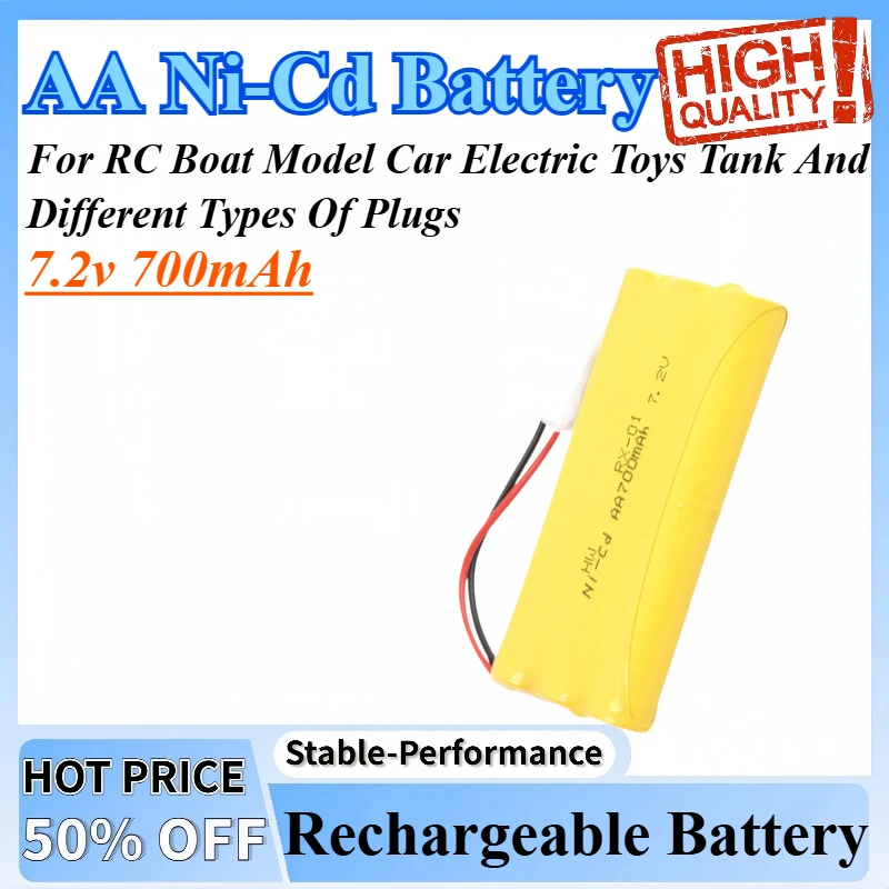 7.2v 700mAh AA Battery Ni-Cd Batteries Pack Rechargeable For RC Boat Model Car Electric Toys Tank And Different Types Of Plugs