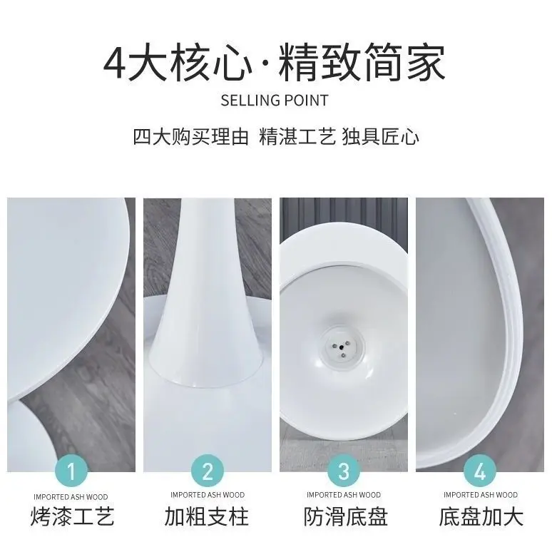 Small Round Dining Table Simple Meeting Negotiation Table Coffee and Milk Tea Shop Table Ins Balcony Table Dining Room Furniture