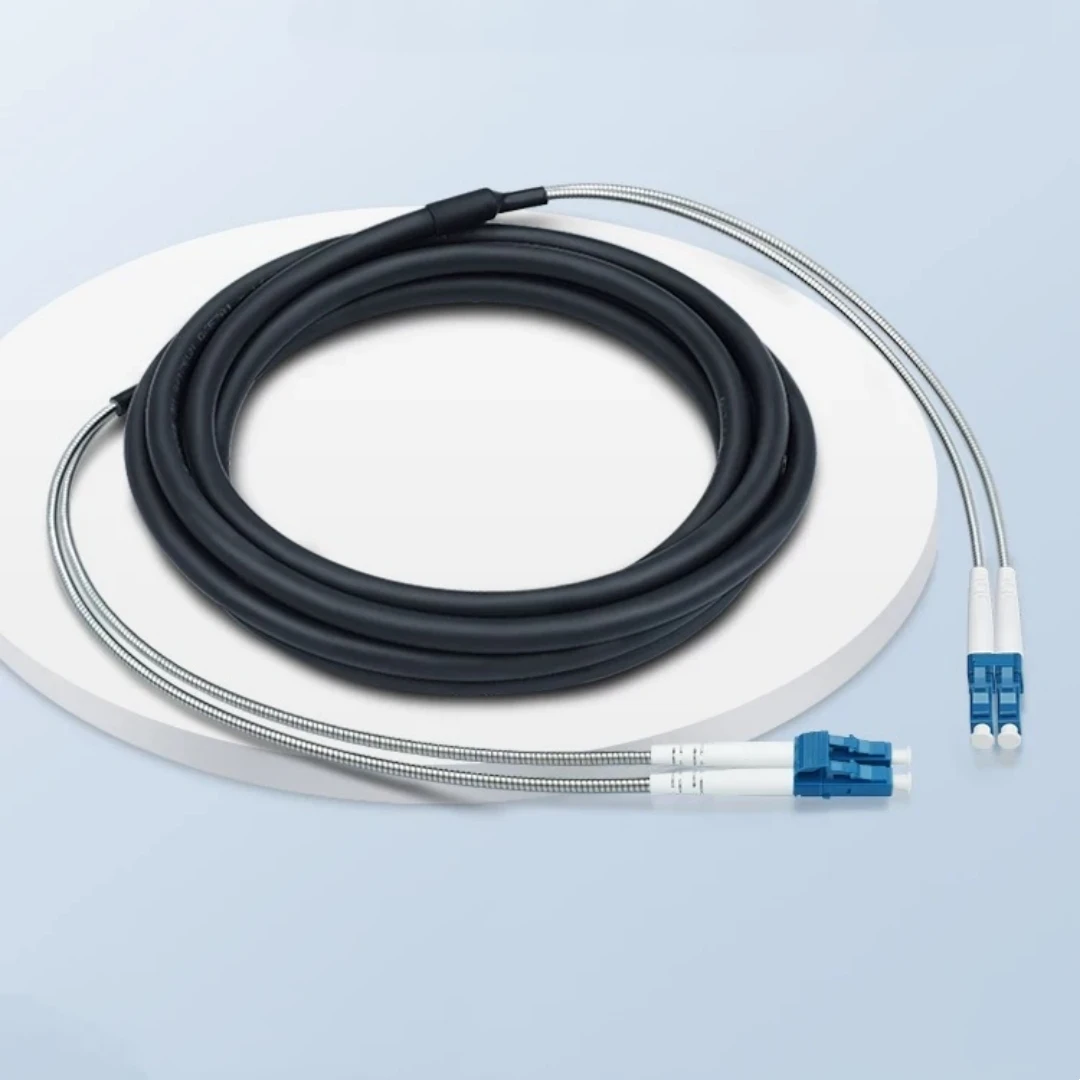 Armored jumper 7.0mm 2 cores 150m 200m 250m 300m outdoor fiber optic patchcord 2C CPRI LC SC FC ST APC waterproof FTTH ELINK