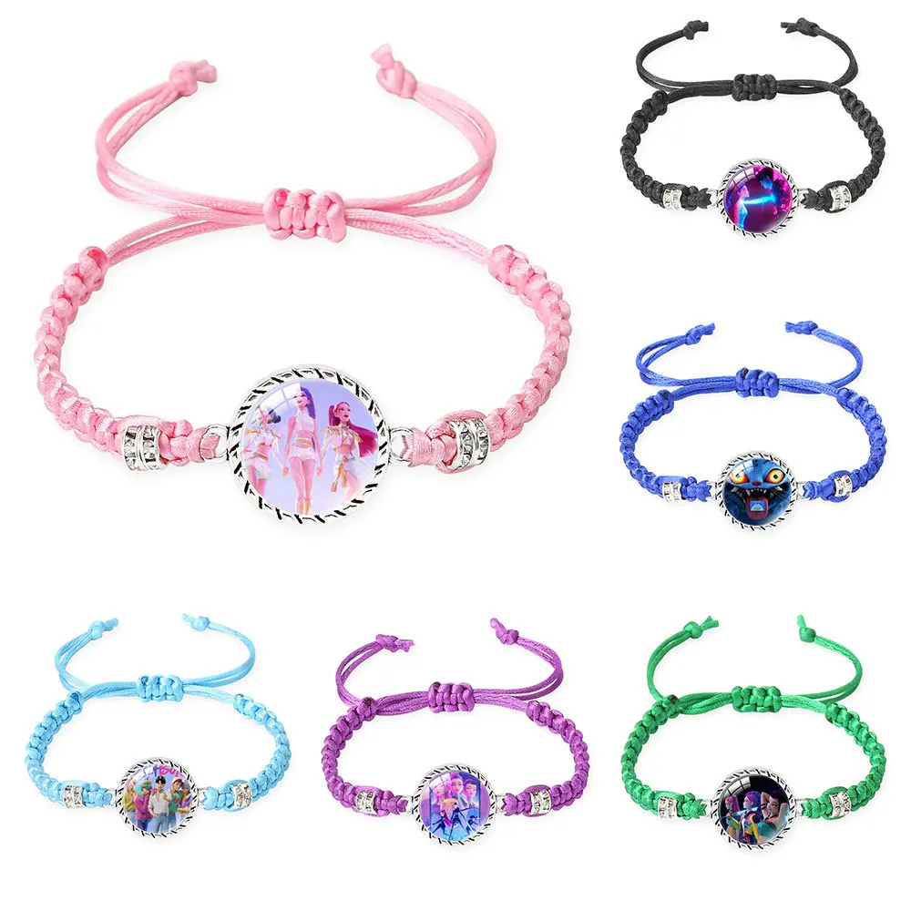 

1/6pcs Kpop Demon Hunter Bracelet Huntrix Kpop Weaving Wristband Kpop Girls adjustable Bracelet Nacklace Accessories Couple Gift