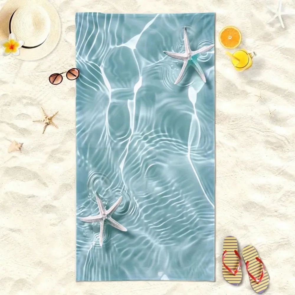 Oversized Starfish Beach Towel Patterned Sunscreen Windproof Suitable For Swimming Pool Camping Travel Blanket