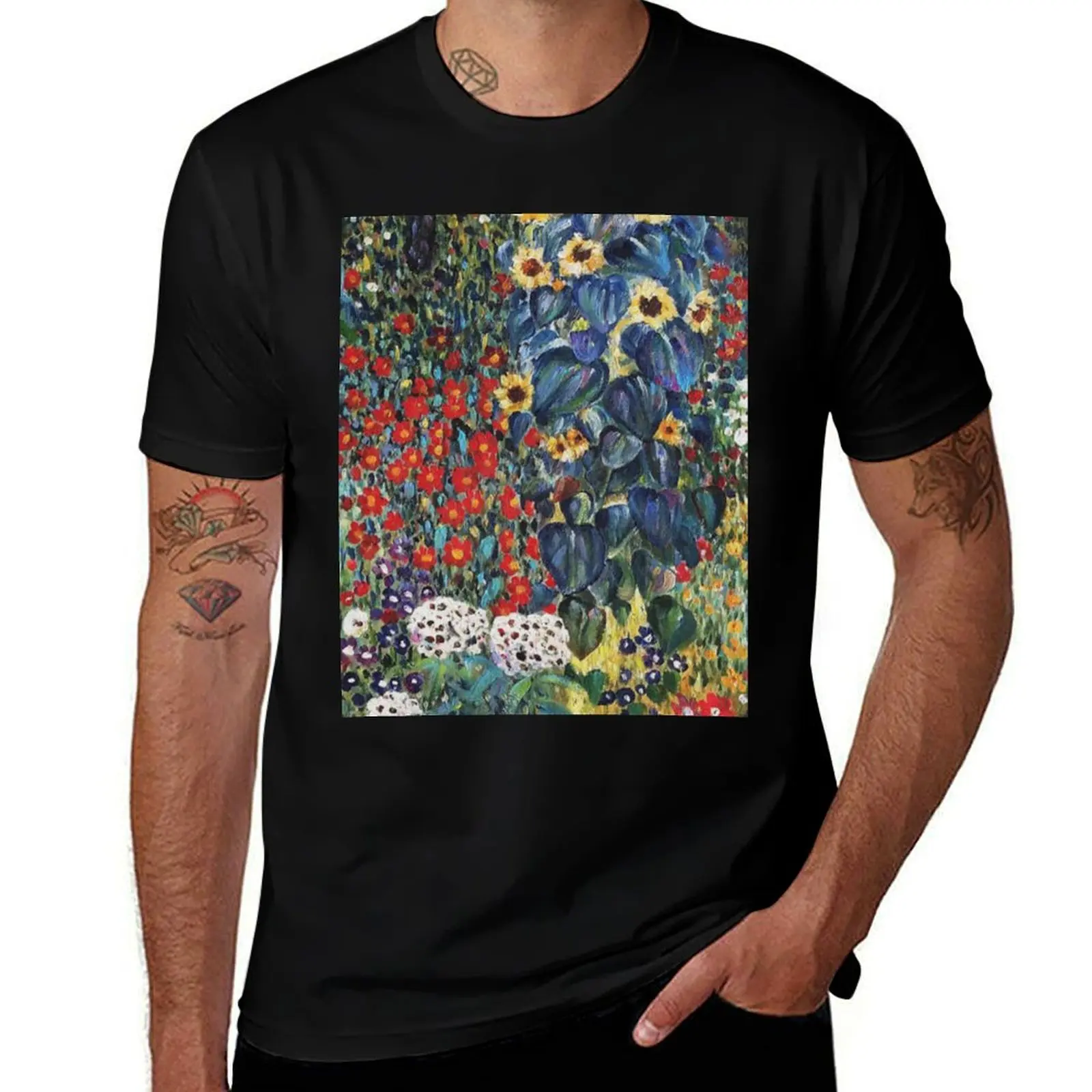 An Impressionist Garden T-Shirt tops customs cotton graphic tees customizeds men workout shirt