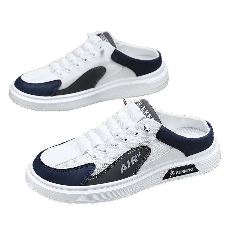 2025 Summer New  Men's Shoes Slip-On Loafers Flat Slippers Summer Half Slippers Lightweight Lazy Shoes Student Sandalias Zapatos image 5