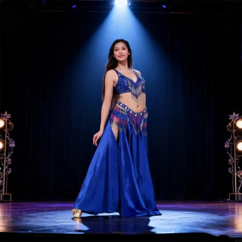 Váy xẻ viền múa bụng chuyên nghiệp 270D Vải thoáng khí cho những chuyển động năng động