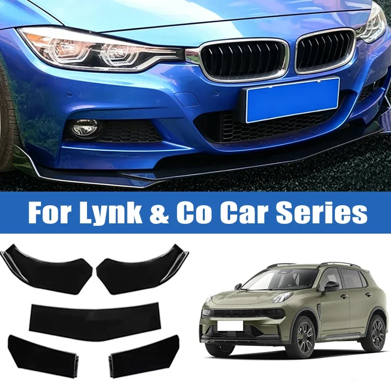 

5Pcs Car Front Bumper Separator Bumper Lip Body Kit Duck Lip Separator For Lynk & Co 01 02 03 05 06 07 08 09 Z10 2200 900