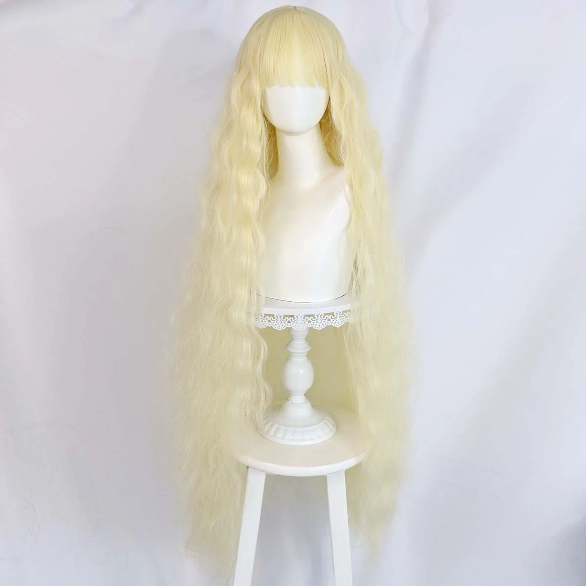 Women Halloween Dress Up 110cm Long Curly Black orange Silver White Gold Purple Synthetic Hair Wig view 6