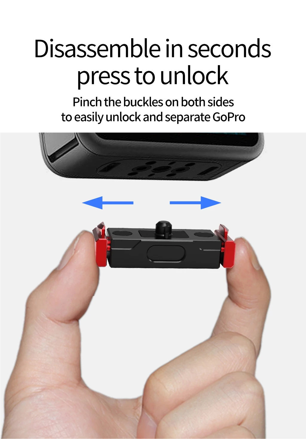 Für GoPro Ersatz-Magnetfuß-Kit, Aluminium, Schnellspanner, 360° ° Dämpfende Stativhalterung für Hero 12/11/10/9/8 Max Action-Kamera – Detail 7