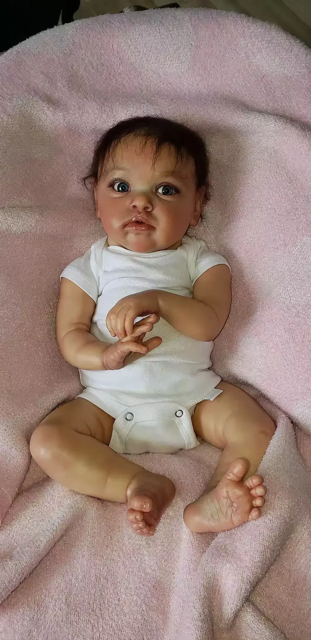 EGO Customized Limited Supply 22inch Reborn Baby Chantal With Hand-Rooted Hair Already Finished Doll With Different Dress