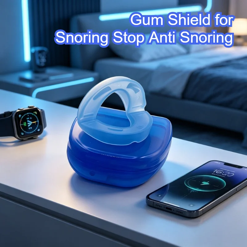 Anti Snoring Mouthpiece Blue Gum Shield for Teeth Grinding Reduce Snoring Aid Easy Breathing Sleep Mouth Guard