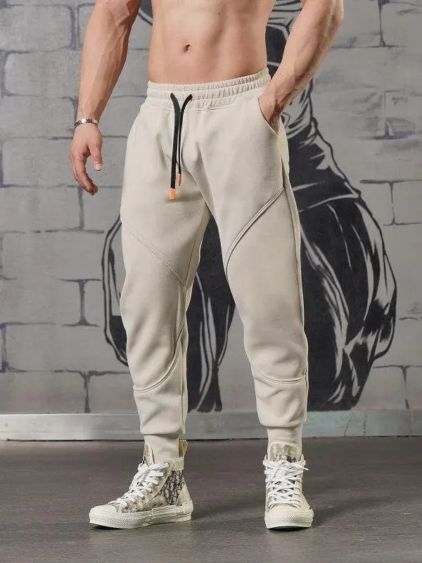 

Thiened Fce Sports Casual Trousers for Men Fitn Running Training Muscle Loose Cotton Long Pants Winter Autumn