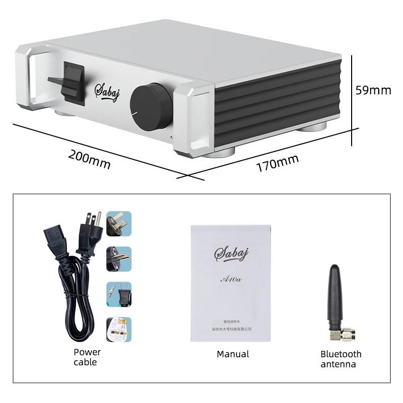 2022 SABAJ A10a 225W Amplificatore di potenza digitale MA5332M Hifi Bluetooth 5.0 BTL Supporto stereo Altoparlanti passivi e subwoofer passivi