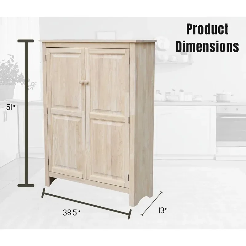 IC International Concepts Double Jelly Cupboard-51 H Cupboard, 51-Inch, Unfinished Kitchen Cabinet  Kitchen Island