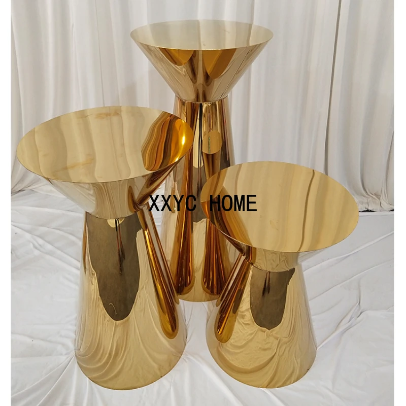 

Заводская цена, украшение для свадебных тортов, золотой круглый стол для торта из нержавеющей стали