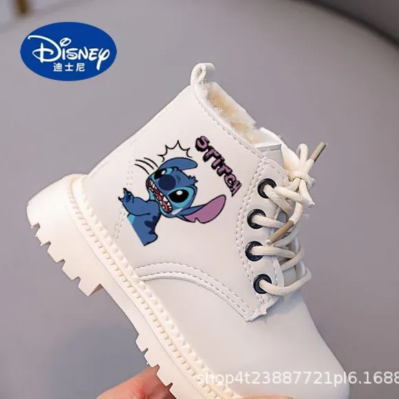 أحذية ديزني الشتوية للأطفال |   حذاء مارتن من الجلد الصناعي، حذاء كاحل مبطن دافئ للأولاد