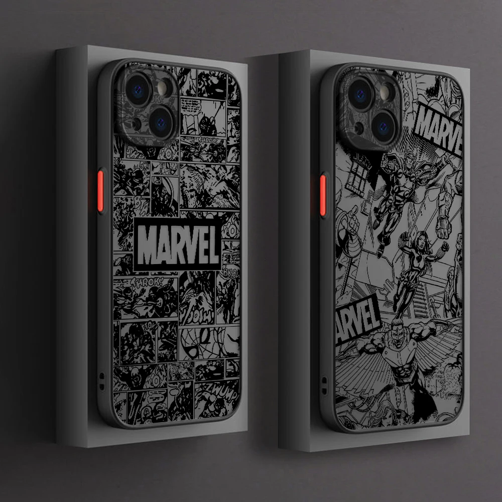 Cool Marvels Logo Phone Case for Apple iPhone 16 15 14 Plus 13 12 Mini 11 iPhone16 Pro Max X Xs XR 7 8 Matte Clear Hard Cover