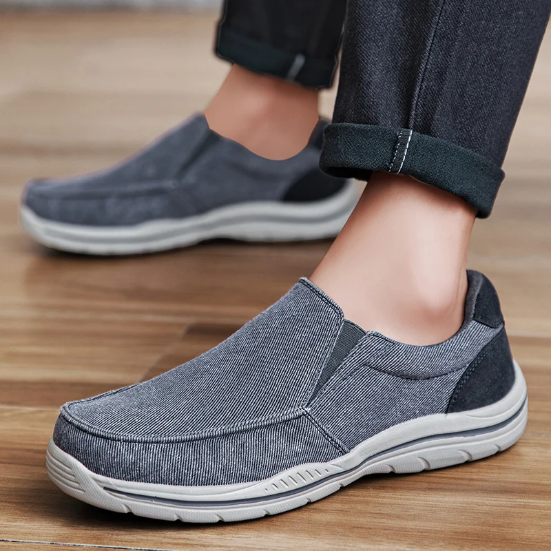 High Quality Mens Canvas Shoes Slip-on Loafers Luxury Brand Non-Leather Casual Shoes Alpargatas Hombre Espadrille Thick Soles